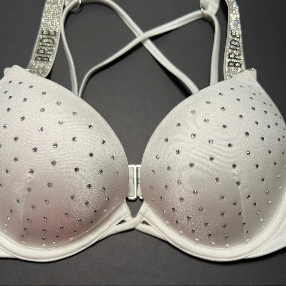 Victoria Secret 34A Bombshell Push Up Bikini Top Bride Shine Strap White - Picture 2 of 6